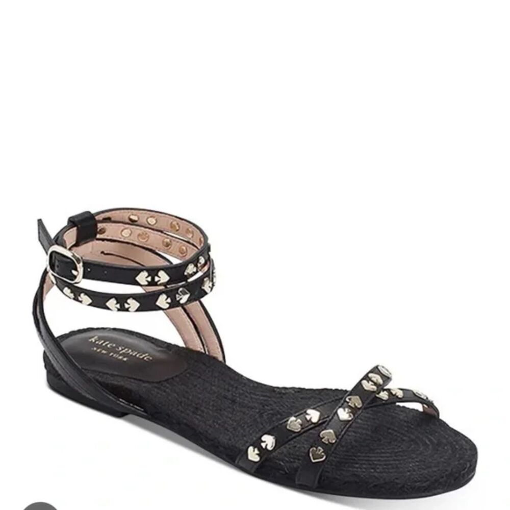 Kate Spade NEW YORK Mai Tai Flat Sandals - New Women | Color: Black | Size: 9